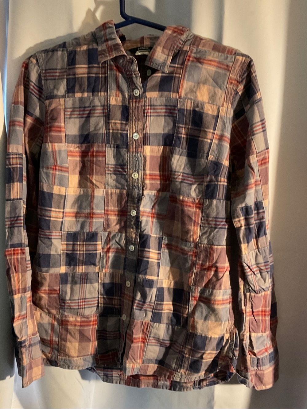 J. Crew Plaid Button-Down Shirt in Navy, Red, Cream